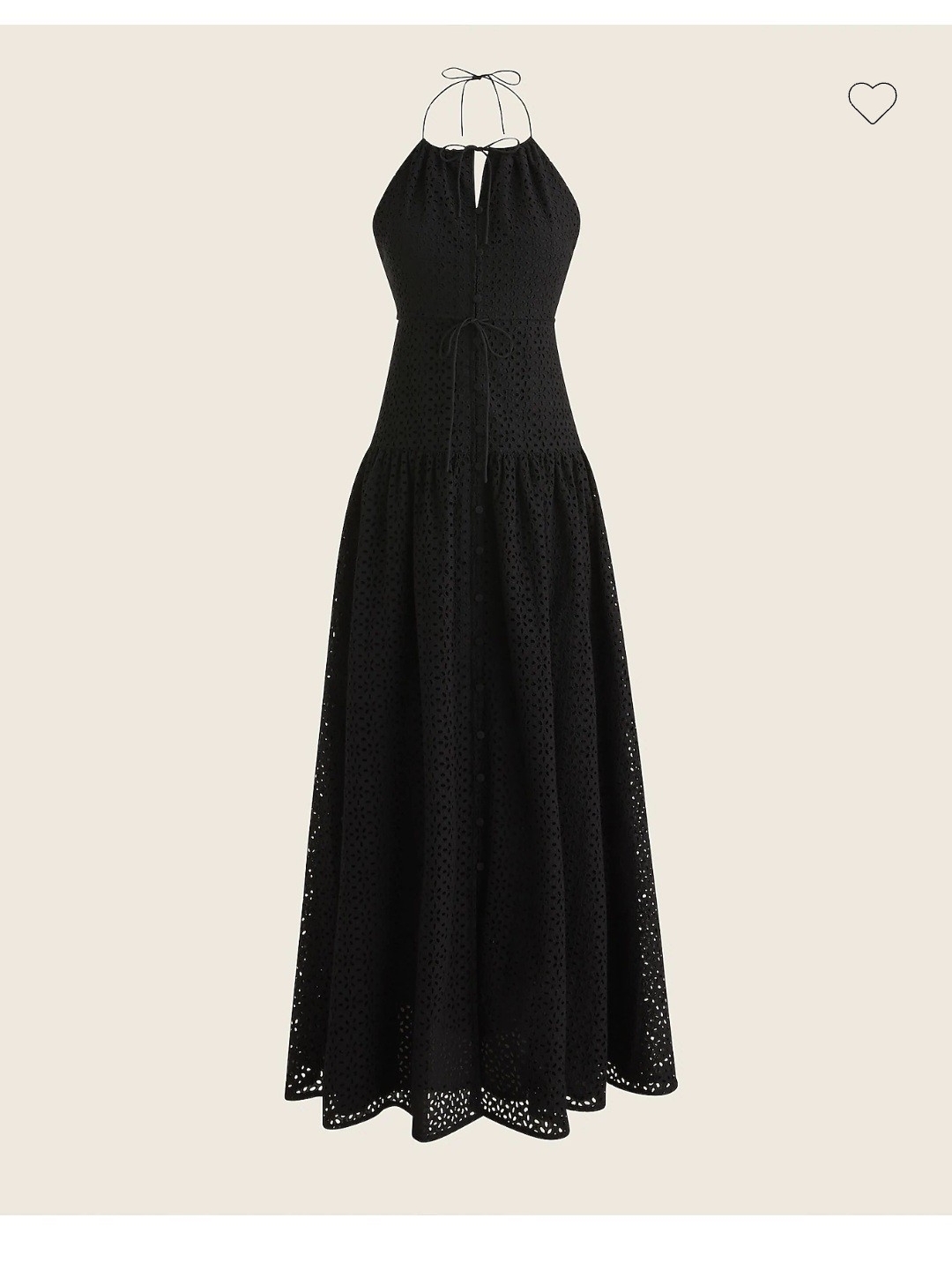 J. Crew Black Eyelet Halter Maxi Dress 16